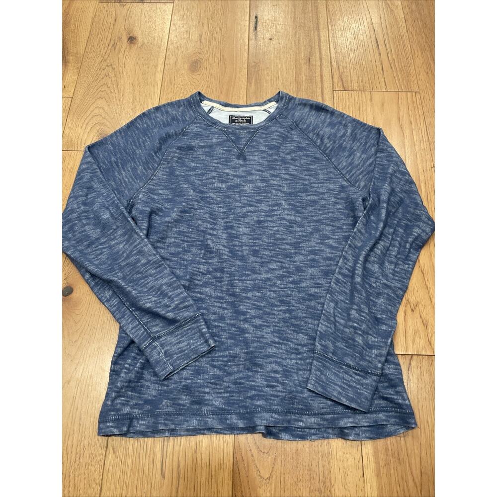 ABERCROMBIE & FITCH‎ Mens Top Long Sleeve -Small-Blue Flecked Cotton